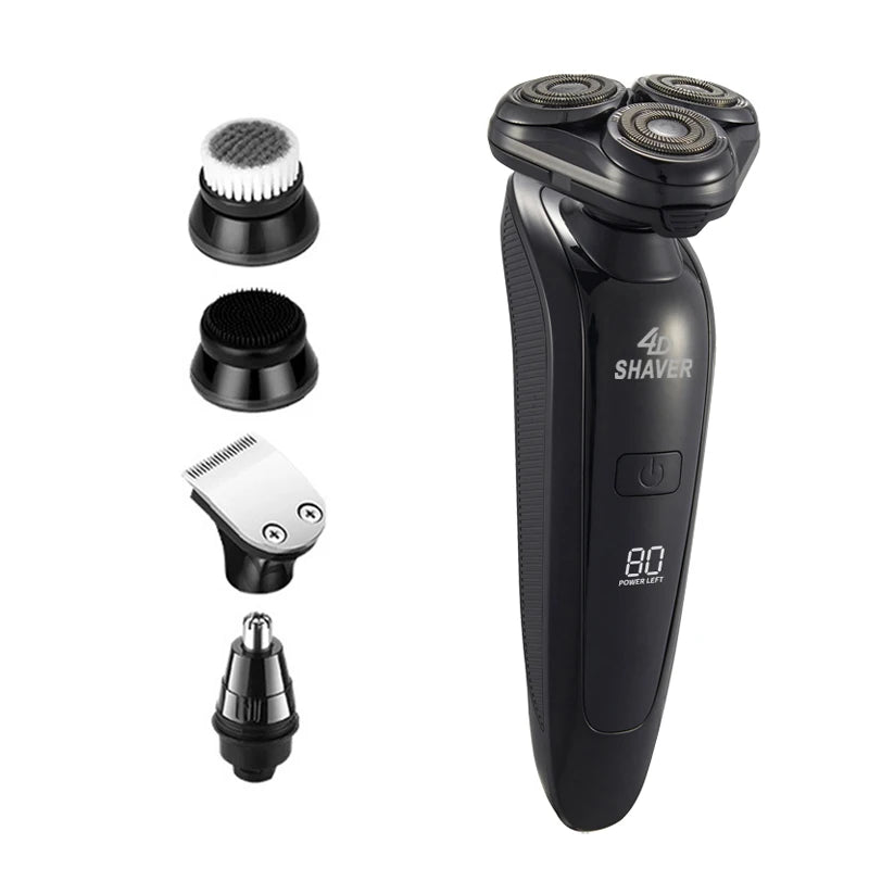 5-in-1 Men's electric shaver rechargeable rotary shaver