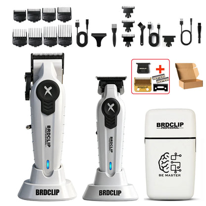 New White Professional FA1C-T-609 Barber Hair Clipper Set