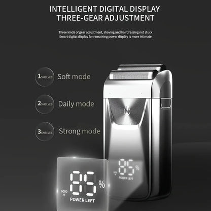 Anti-metal LED LCD Display Electric Shaver