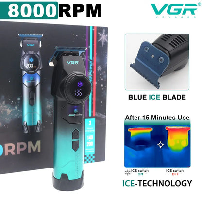 VGR V-946 Ice Tech Barber Trimmer Machine DLC T Blade