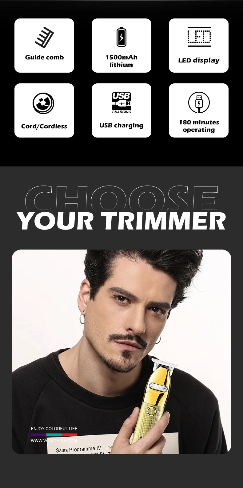 VGR 275 Electric Hair Clipper Professional Personal Care Barber