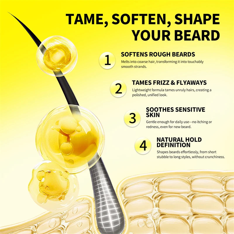 Beard Balm Wax Natural Men's Beard Care Cream Moisturizing