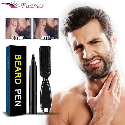 Waterproof Beard Pen Beard Filler Pencil And Brush Beard Enhancer