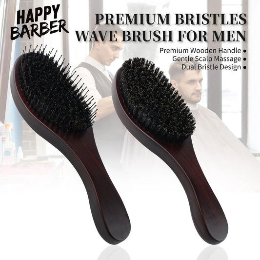 Boar Bristle Oval Shape Hair Brush Antistatic Oil Head Wave Brush