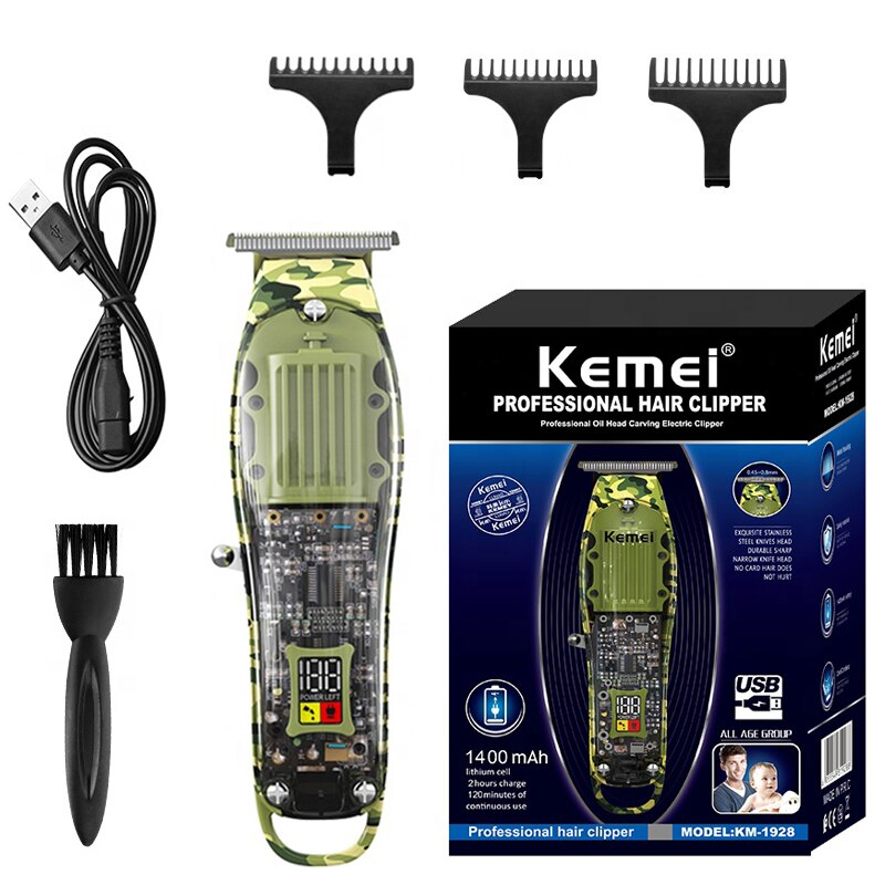 Original Kemei Electric Hair Clipper Rechargeable Hair Trimmer For Men