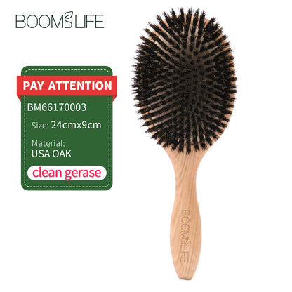 Boar Bristle Brush Wood Combs Scalp Massage