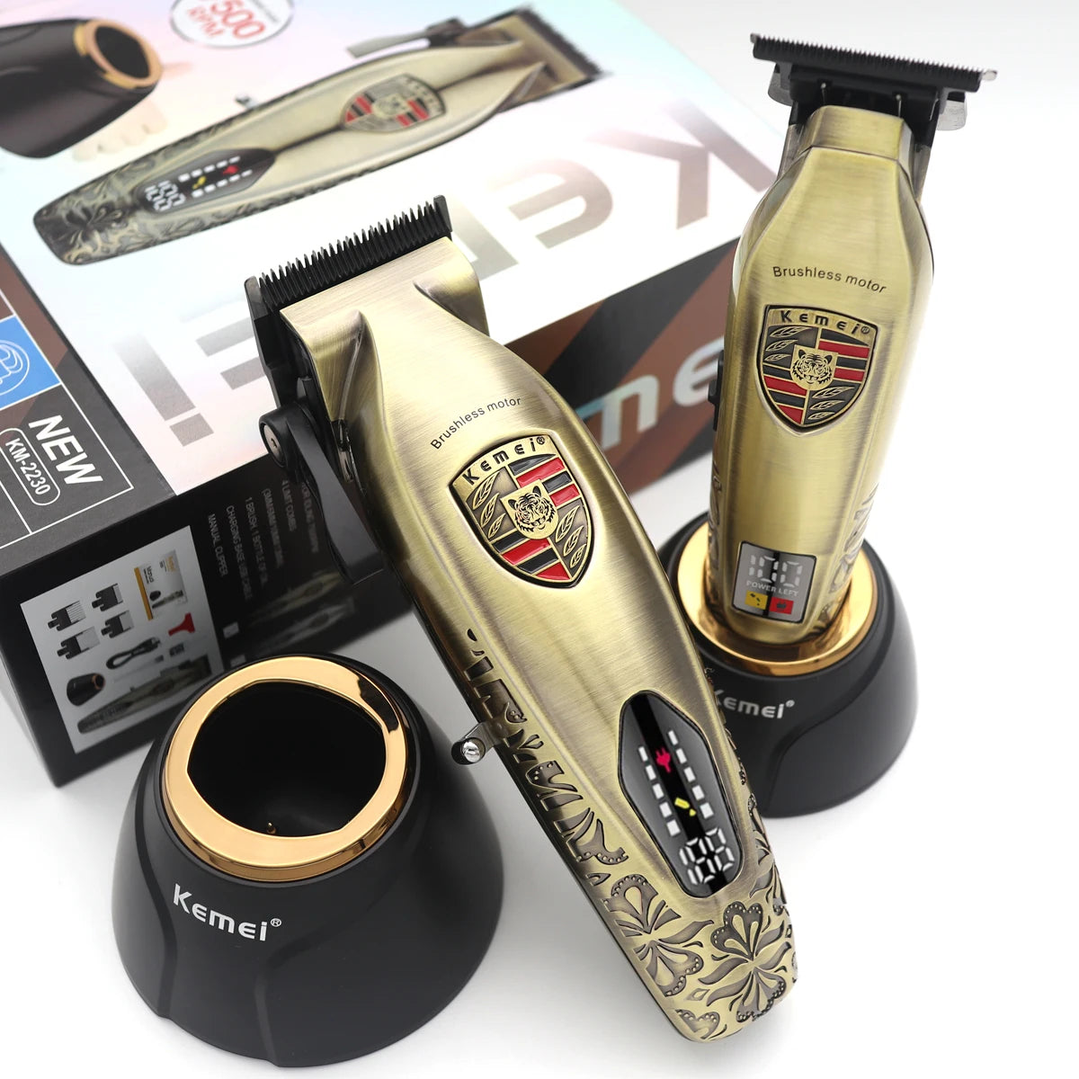 KM2230 2236 Professional Full Metal Electric Cordless Clipper Set