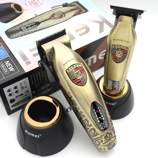 KM2230 2236 Professional Full Metal Electric Cordless Clipper Set