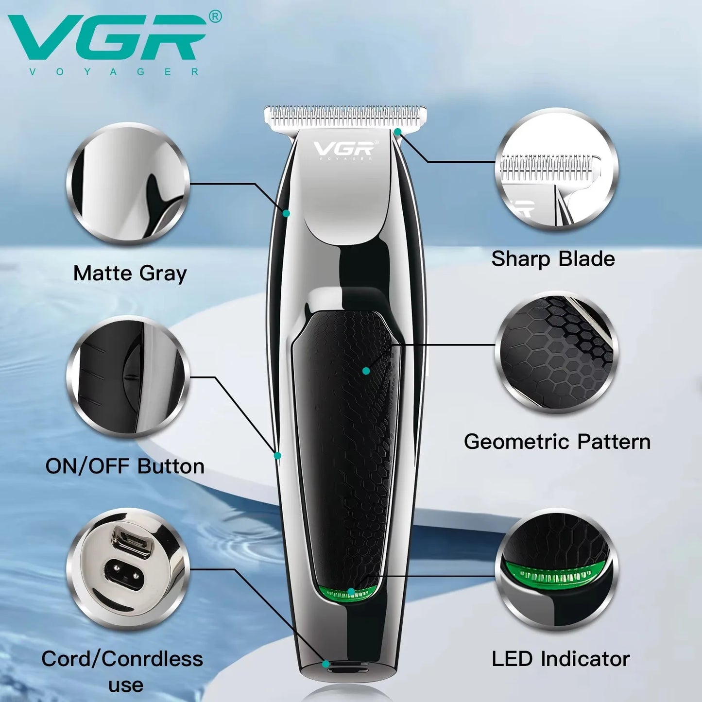 VGR Hair Clippers Professional Barber Clippers  V-030