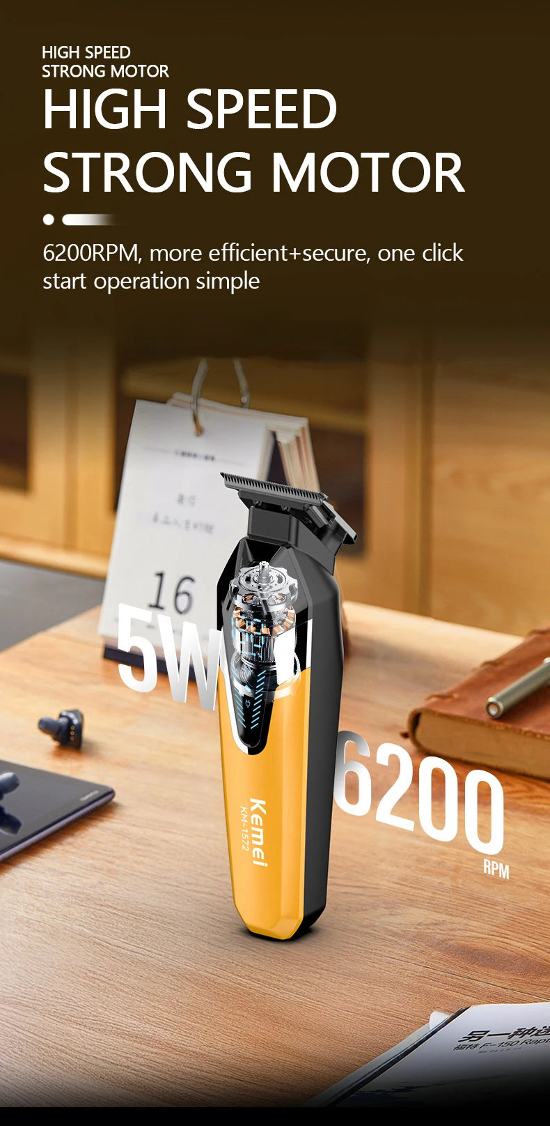 Kemei Hair Trimmers Electric Clippers Professional Hair Trimmers KM-1572