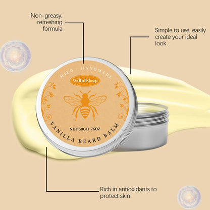 Natural Vanilla Beard Balm Men Styling Beard Care Cream