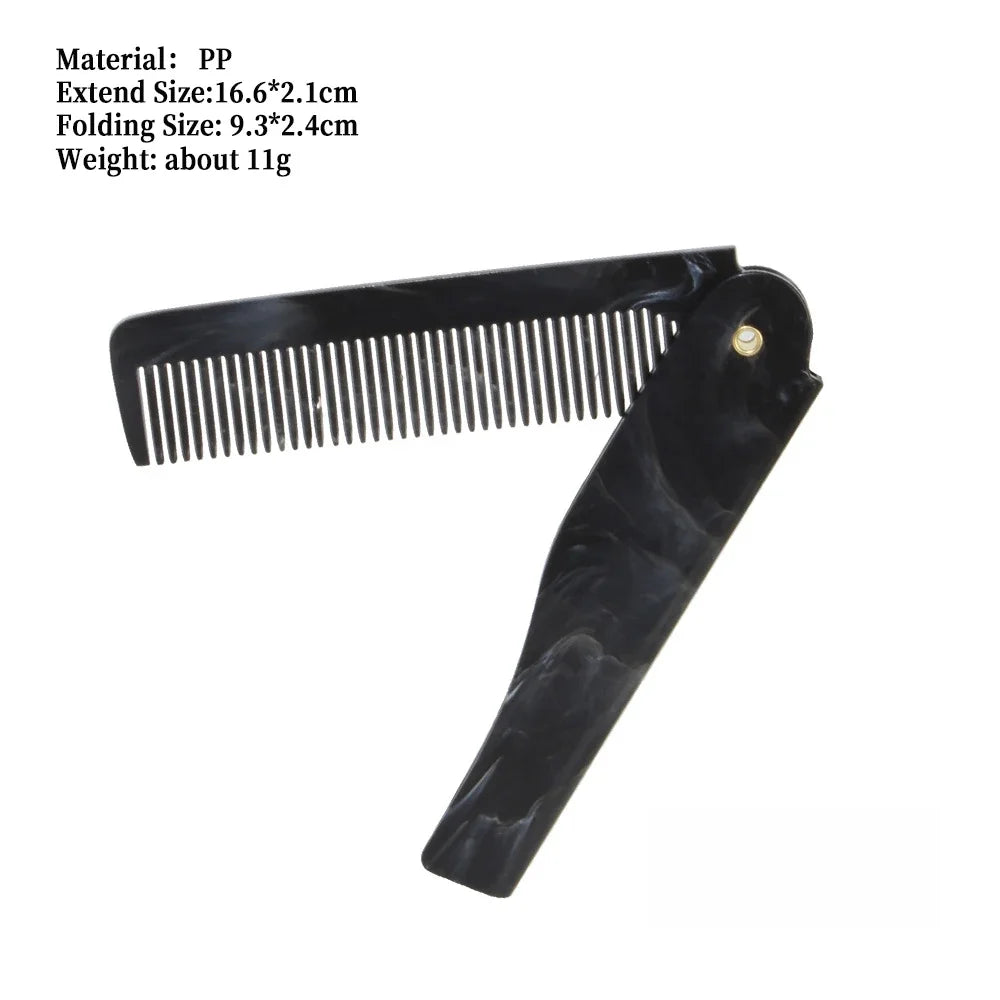 Portable Steel Combs Folding Pocket Beard Comb For Men