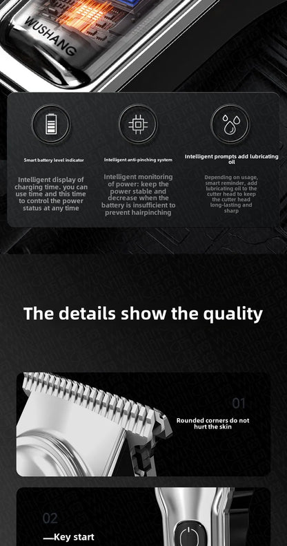 Hair Clipper Rechargeable Cordless Trimmer for Men Grooming