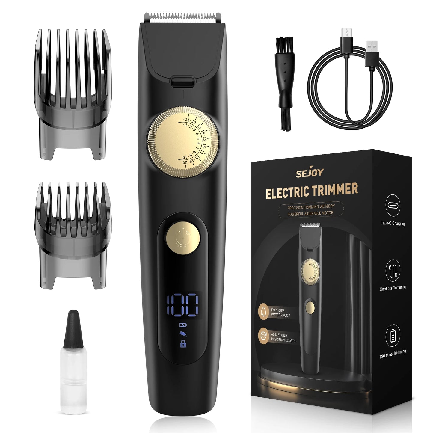 Electric Hair Clippers Men Professional Cordless Hair Trimmer