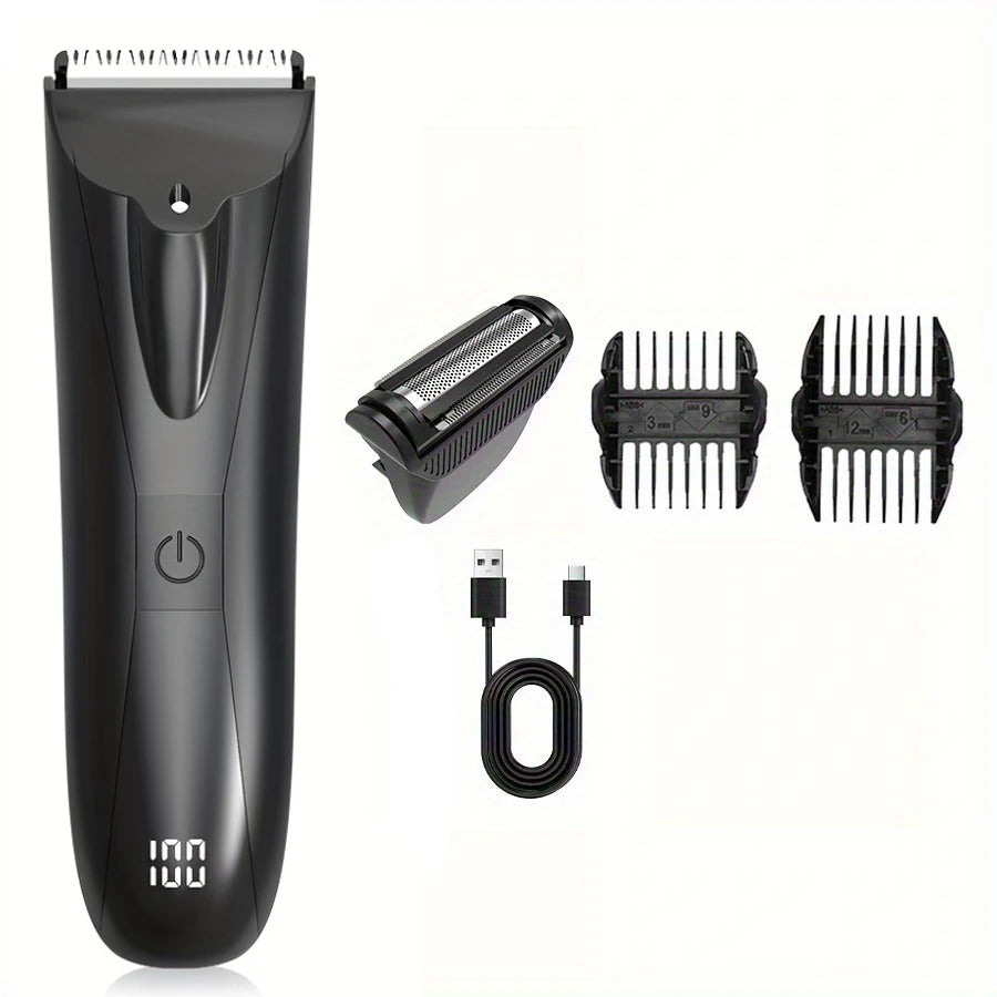 Men's 2-in-1 Body Hair Trimmer & Shaver Dual-Head Grooming