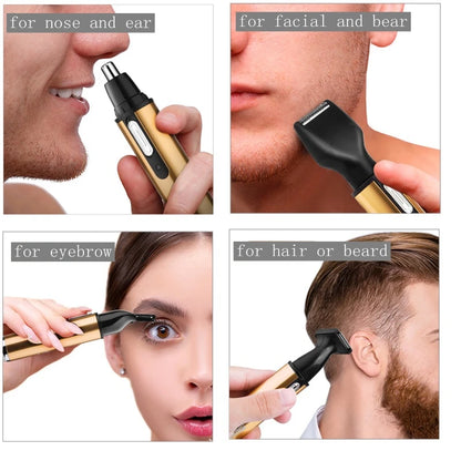 Kemei 4in1 Rechargeable Ear Nose Hair Trimmer Beard Grooming
