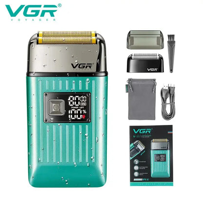 VGR V-357 reciprocating shaver alloy double blade deep cleaning shaver