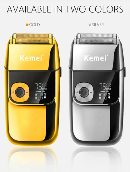 Kemei KM-2028 Men's Electric Metal Shaver LED Display Shavers