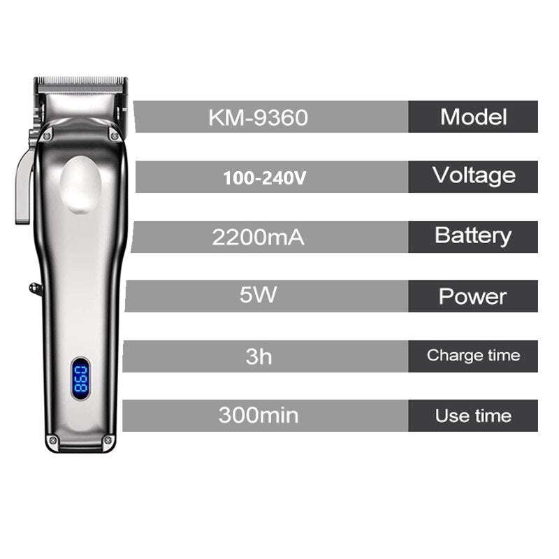 Original Kemei Professional Rechargeable Cordless Electric Beard Hair Clipper