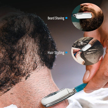 1Pc New Pro Resin Wood Handle Barber Straight Razor For Men