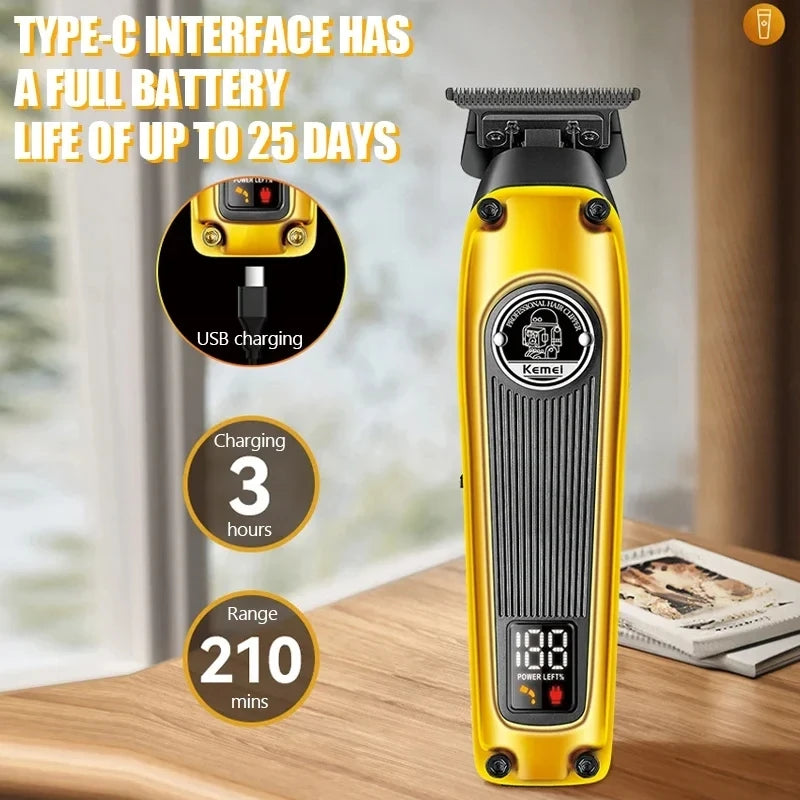 Kemei Multi-Purpose Haircut LCD Display km-1855 Hair Clippers