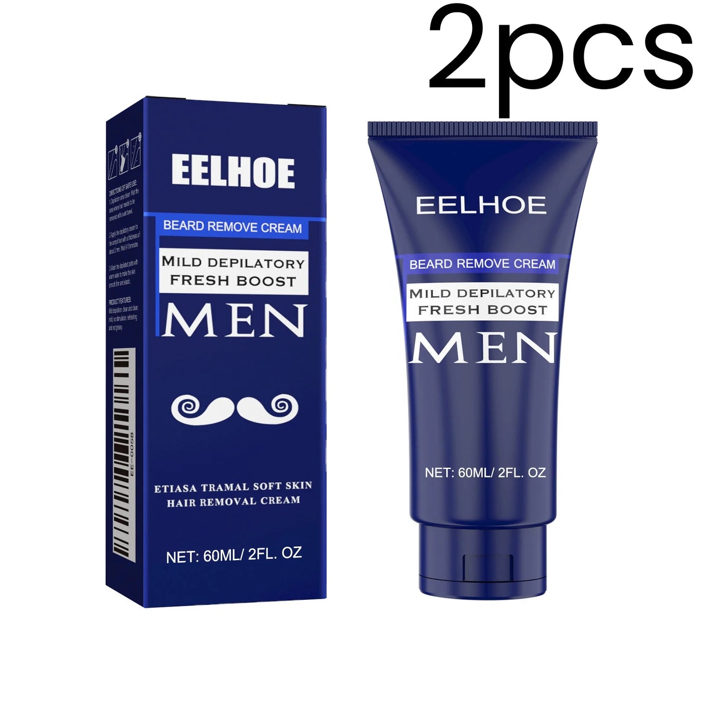 EELHOE Men Cream Gentle Painless Beard Remove Cream 60ml