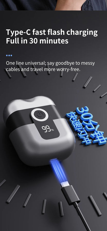 Mini electric shaver compact and fast charging