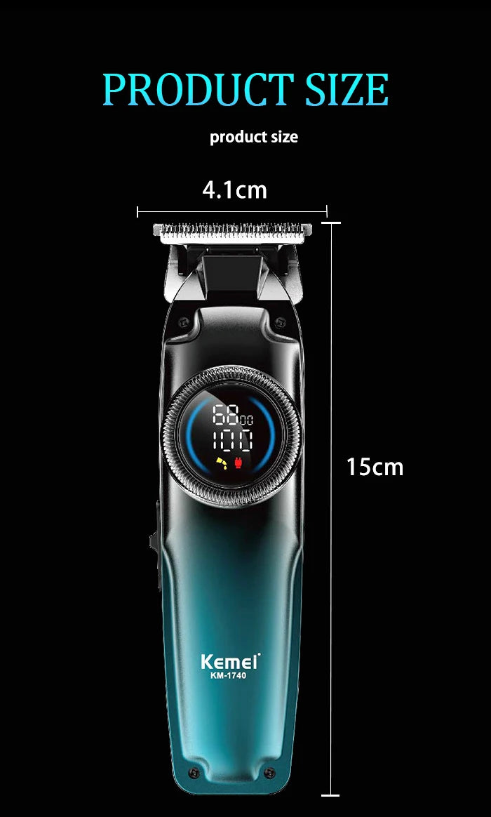 Kemei 1740 Barber Fade Hair Clippers Professional Cordless Trimmer