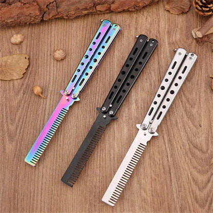 Stainless Steel Foldable Comb Practice Training Butterfly Comb