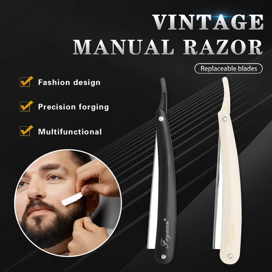 Manual Shaver Stainless Straight Edge Steel Sharp Razor