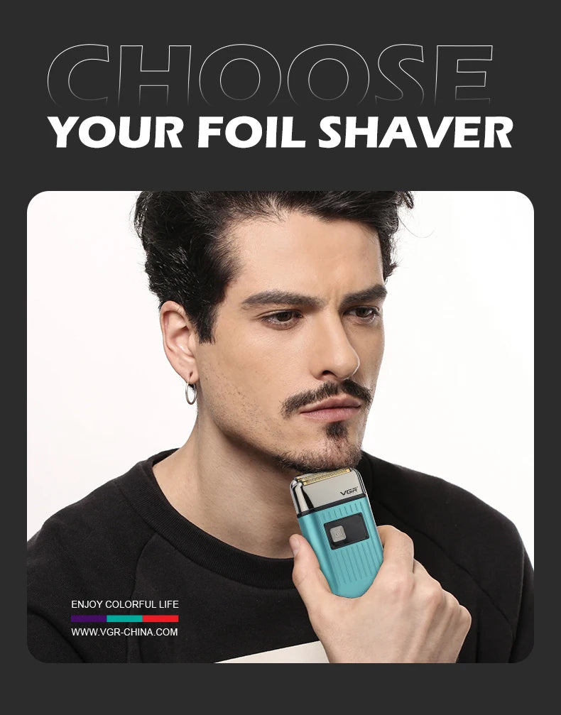 VGR V-357 reciprocating shaver alloy double blade deep cleaning shaver