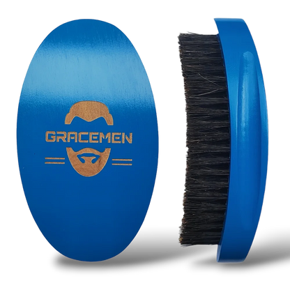 Gracemen 360 Wave Brush Afro Men Curved Wooden Handle