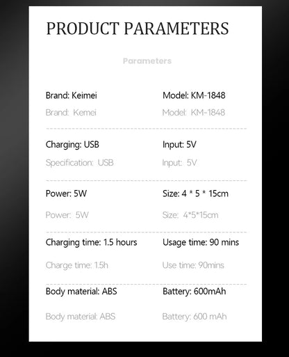 KEMEI fast charging digital washable personal trimmer KM-1849