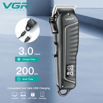 VGR Rechargeable Hair Clipper Barber Beard Hair Cutting Hair Trimmer