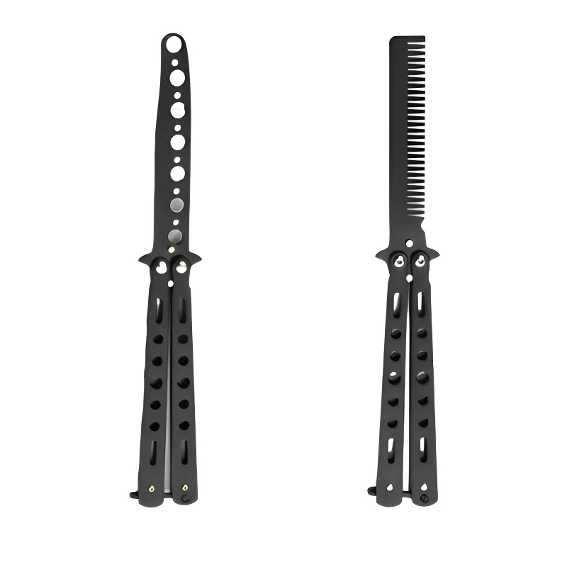 Foldable Comb Stainless Steel Practice Training Butterfly Comb