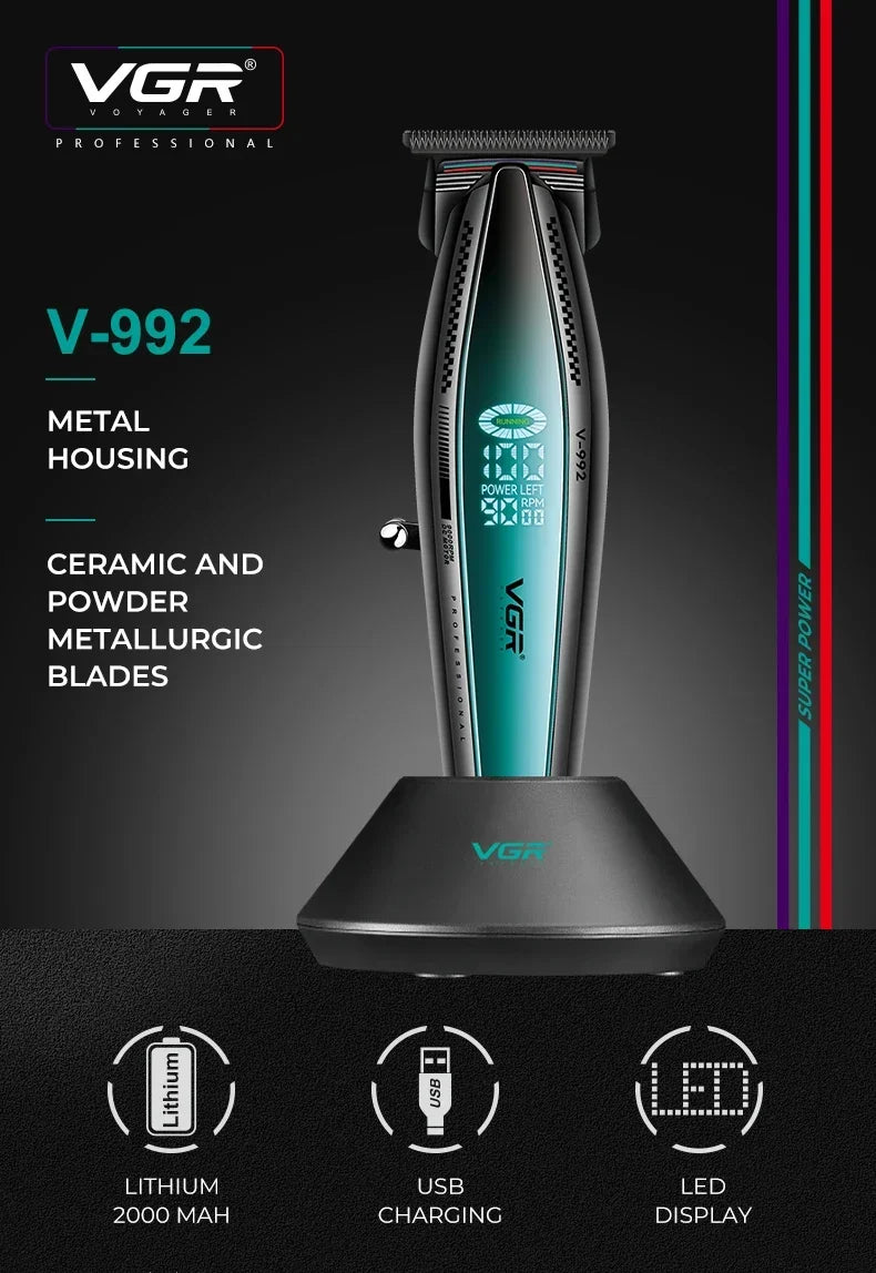 VGR Hair Clipper Professional Hair Cut Machine Electric Clipper