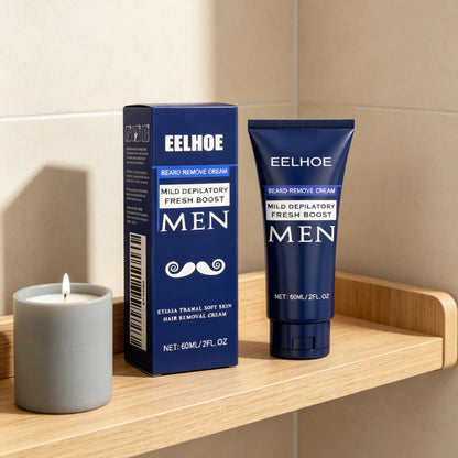 EELHOE Men Cream Gentle Painless Beard Remove Cream 60ml