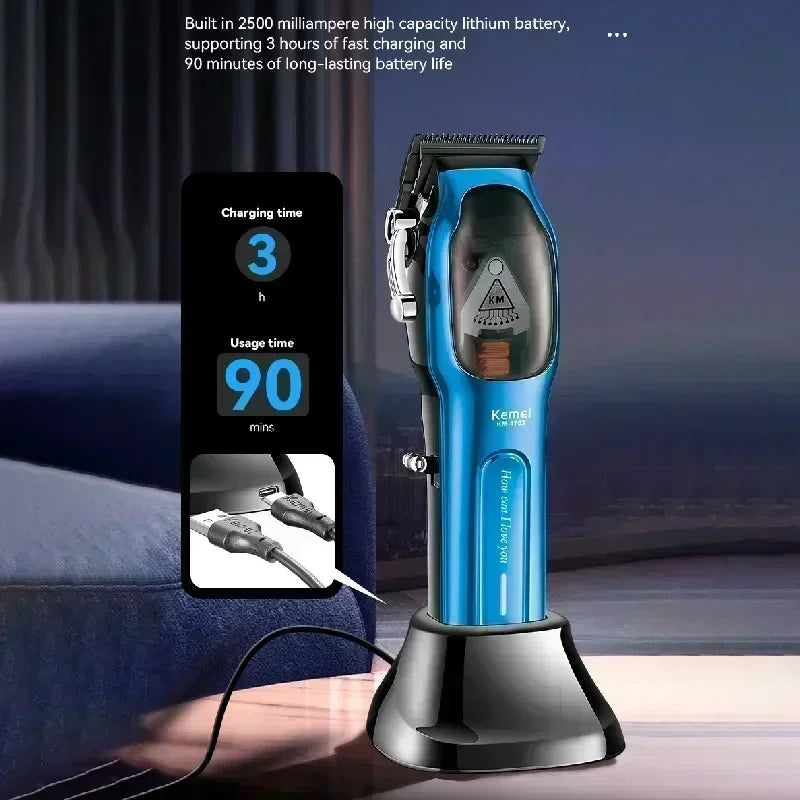 Kemei Km-1763 Fully Automatic Professional Men's Hair Clipper