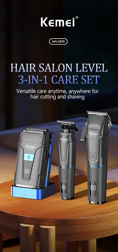 KEMEI Hair Salon Professional Hair Clipper and Shaving Set