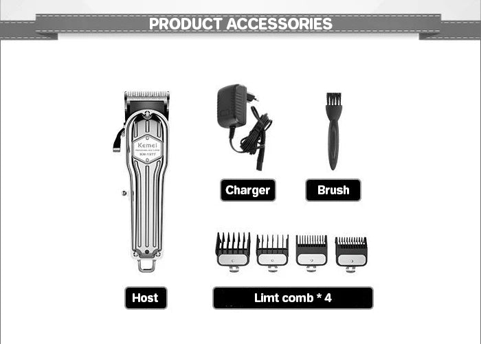 Kemei Shortcut Hair Clippers Self-Haircut Kit for Men