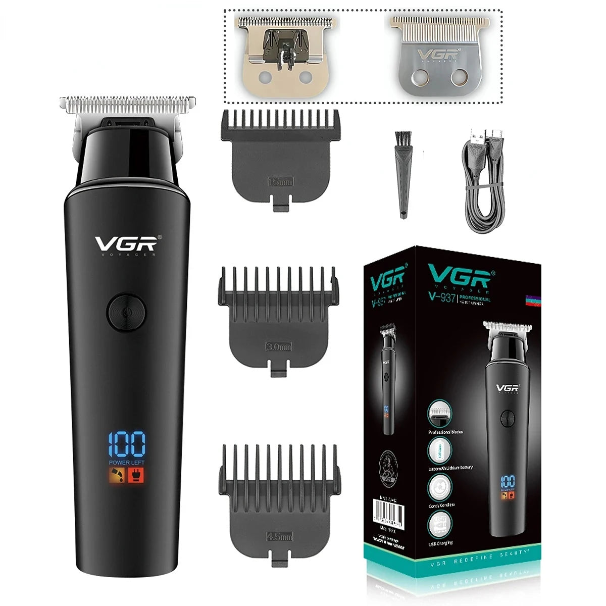 VGR Hair Trimmer Professional Hair Clipper Cordless Hair Cutting