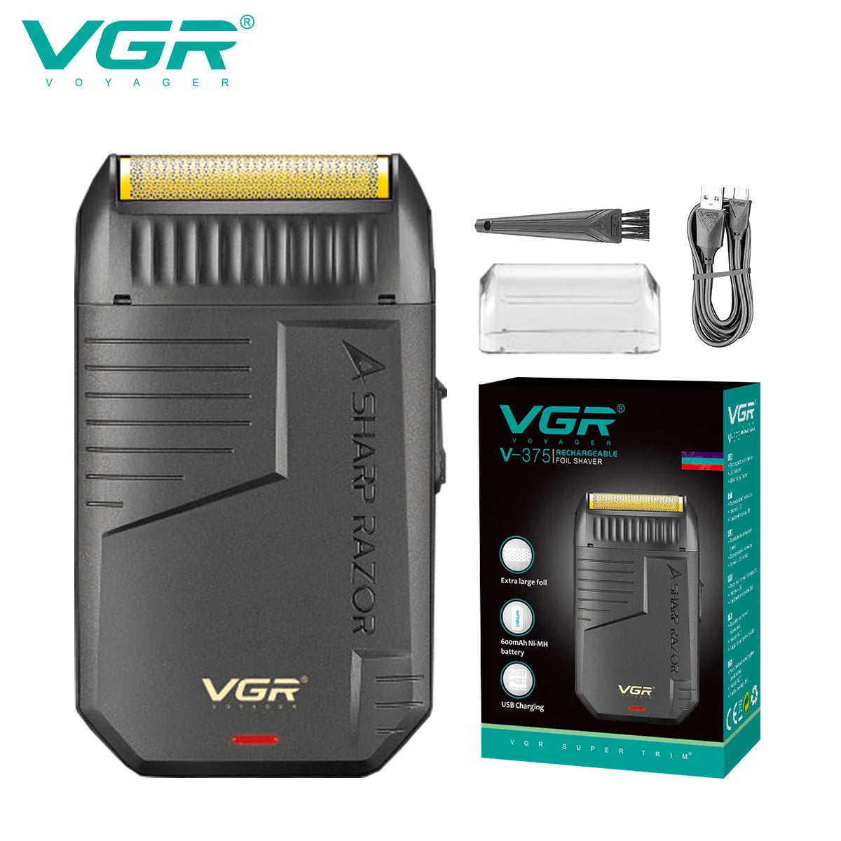VGR Razor Rechargeable Razor Professional Beard Trimmer V-375 – Beard Air