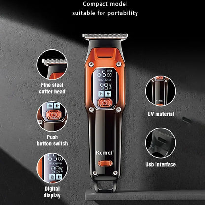 Kemei Barber Hair Trimmer Professional Electric Beard Hair Clipper