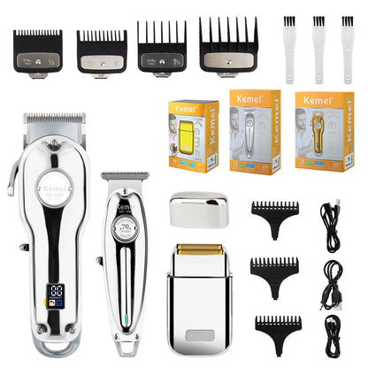Kemei Professional Finishing Hair Clipper Kit Electric Cordless