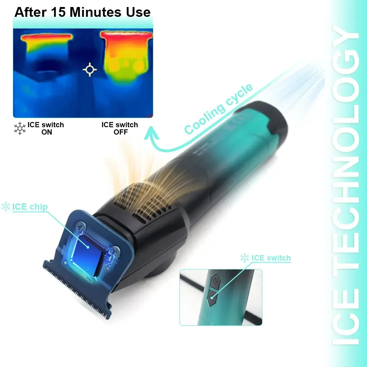 VGR V-946 Ice Tech Barber Trimmer Machine DLC T Blade