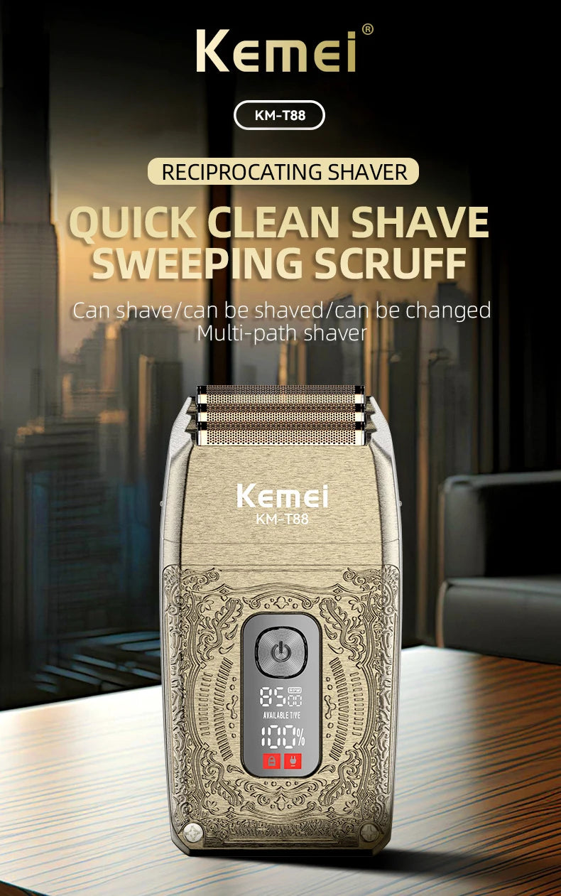 Kemei 8500 RPM Electric Shaver for Men Rechargeable Beard Shaver