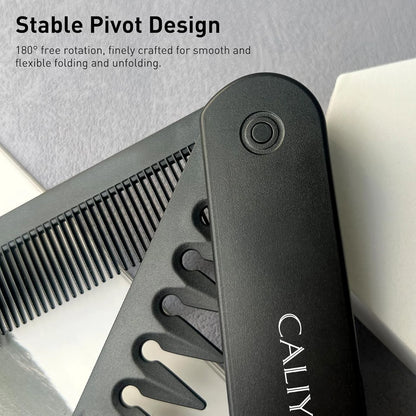 2 in 1 Folding Hair Comb for Men, Pocket Comb Mustache