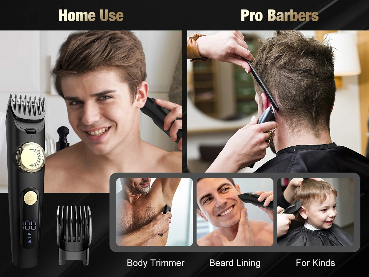 Electric Hair Clippers Men Professional Cordless Hair Trimmer