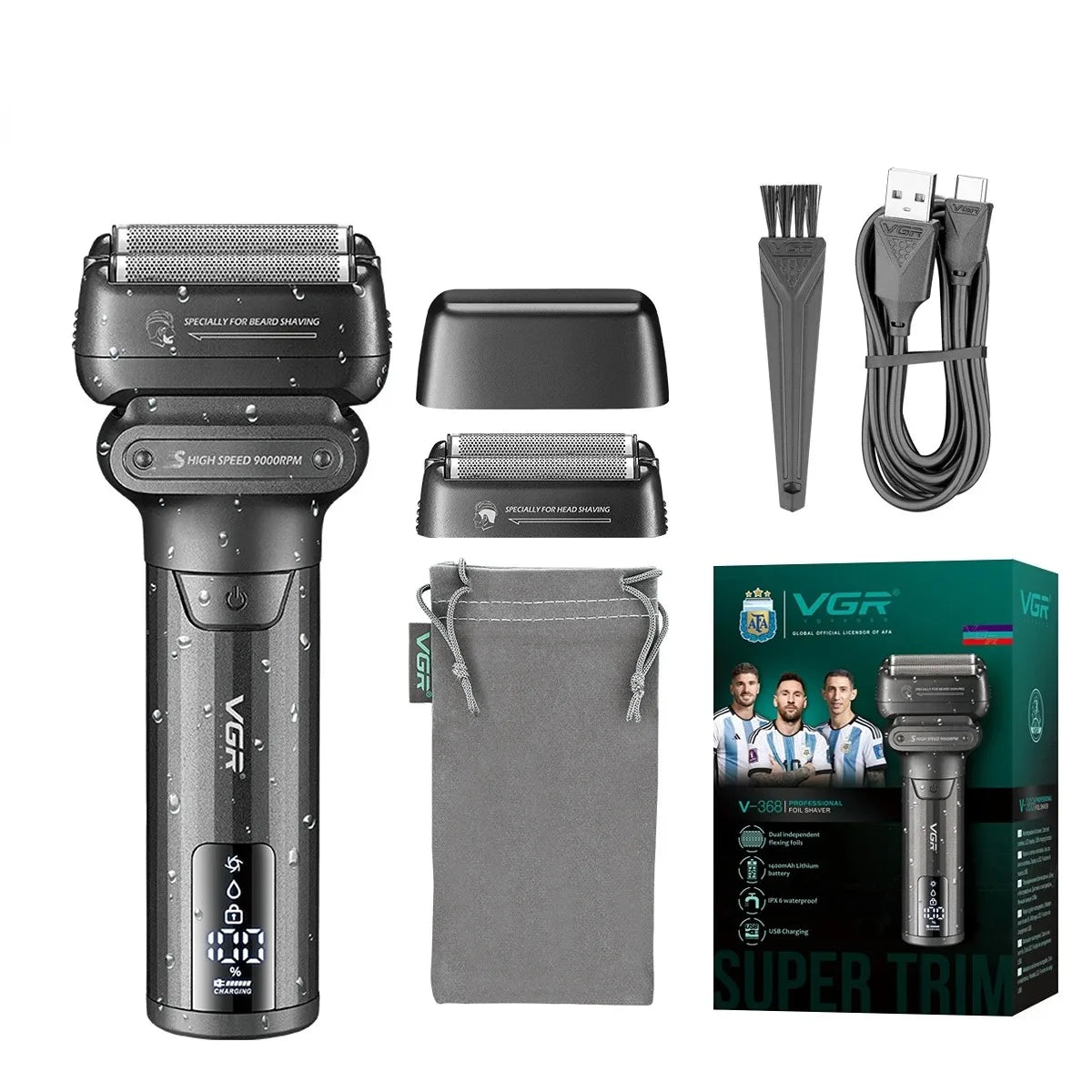 VGR Electric Shaver Professional Shaving Machine 9000 RPM V-368