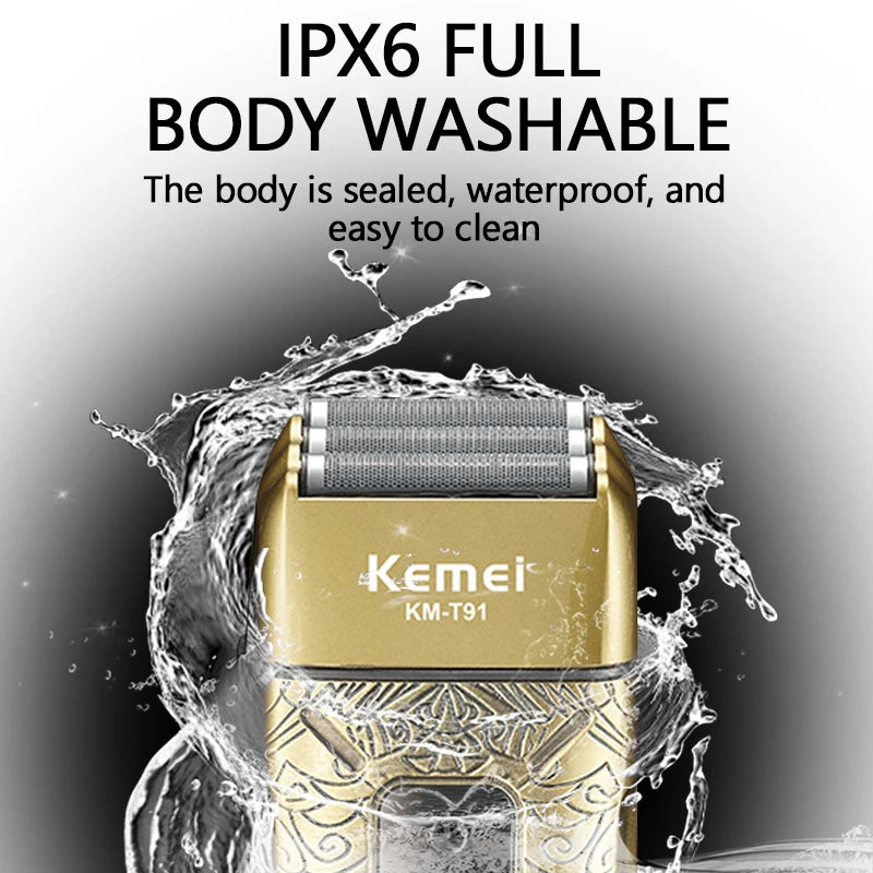 Kemei Electric Triple Blades Razor Rechargeable Barber KM-T91